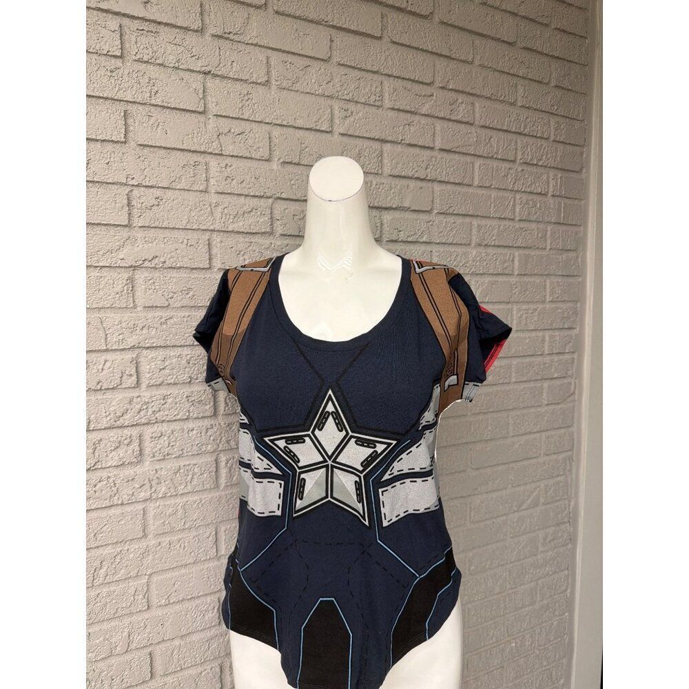 Might Fine Captain America Short Sleeve Graphic T-Shirt Size S